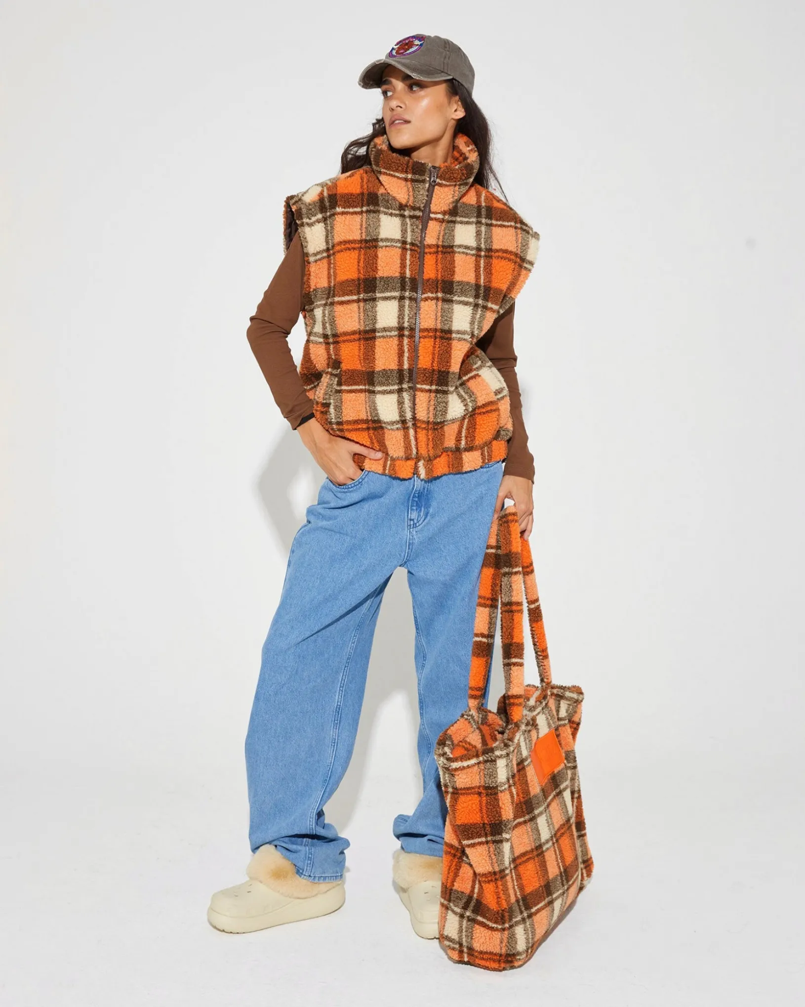 check_teddy_bag__orange_2.webp STIEGLITZ Check Teddy Bag | Orange Hot