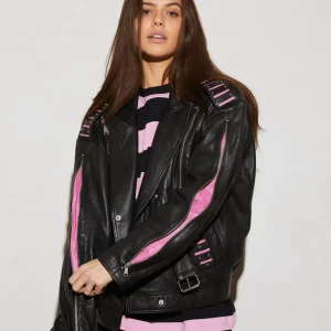 STIEGLITZ Leather Lola Biker Jacket | Black Discount