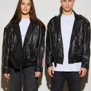 STIEGLITZ Leather Lola Biker Jacket | Black Discount