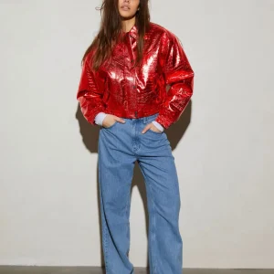 STIEGLITZ Snake Bomber Jacket | Red New