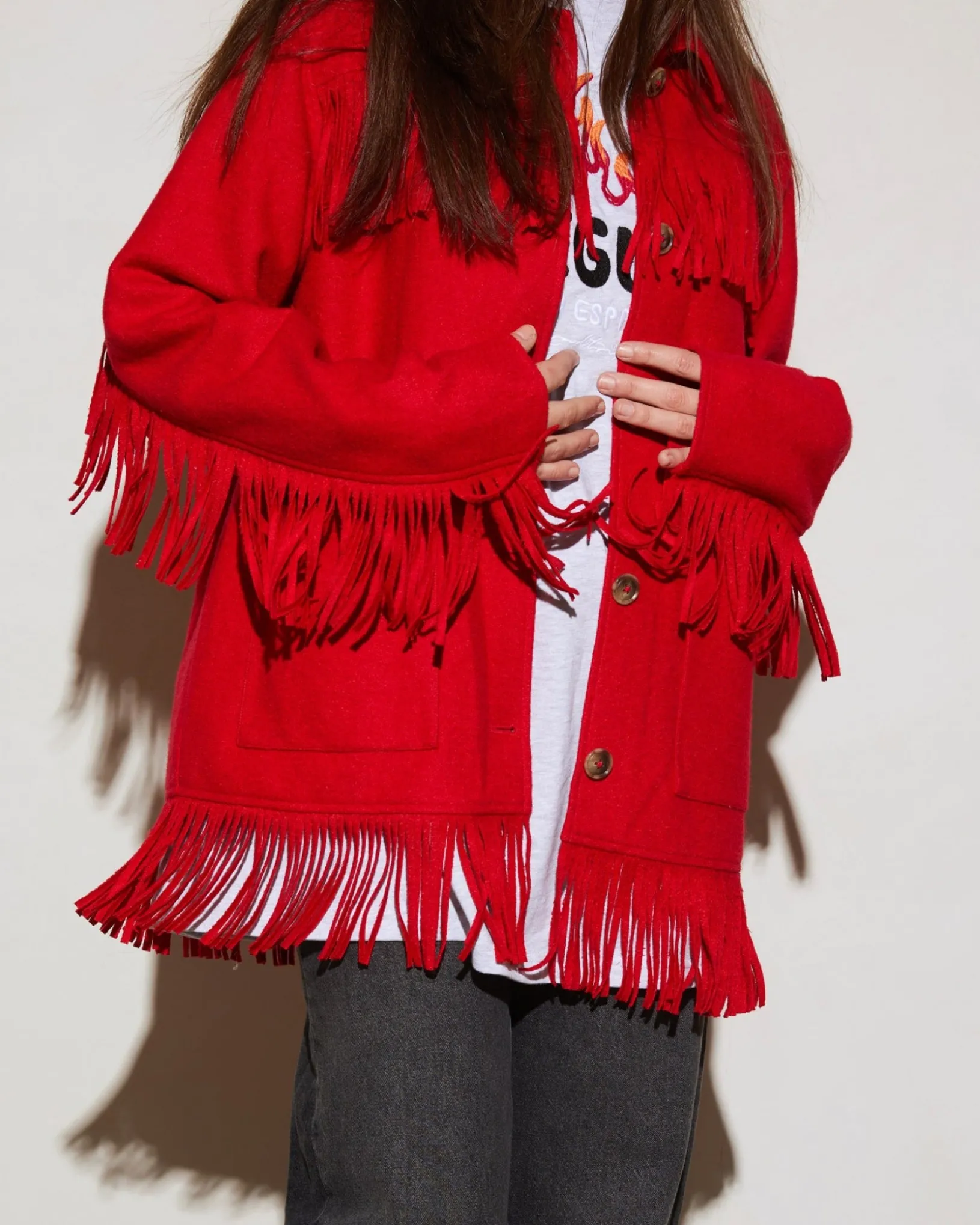 wool_fringe_jacket__red_0.webp STIEGLITZ Wool Fringe Jacket | Red Online