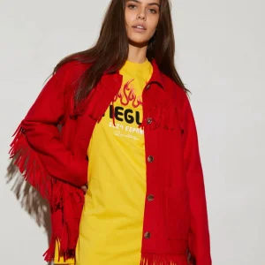 STIEGLITZ Wool Fringe Jacket | Red Online