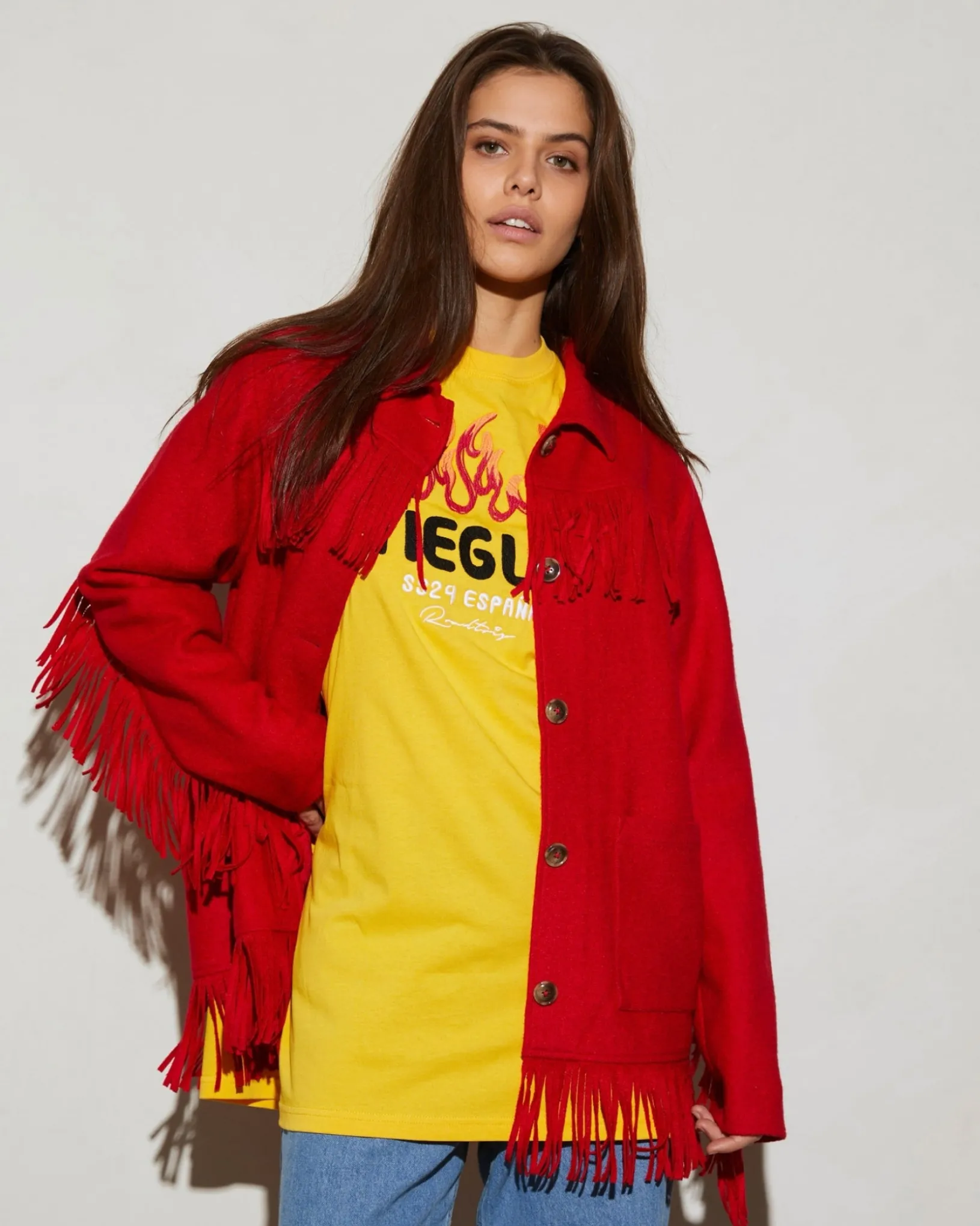 wool_fringe_jacket__red_4.webp STIEGLITZ Wool Fringe Jacket | Red Online