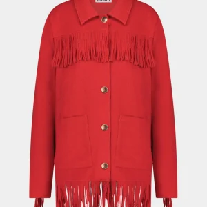 STIEGLITZ Wool Fringe Jacket | Red Online